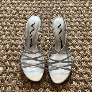 Nina Silver Sandal Heels